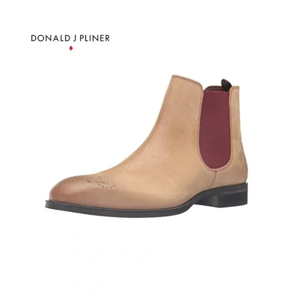Donald J. Pliner Men Shoes'Santino' Chelsea Boot Expresso Brushed Suede 8.5M
